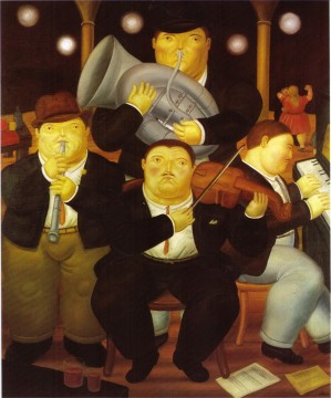 Fernando Botero Painting - cuatro músicos Fernando Botero